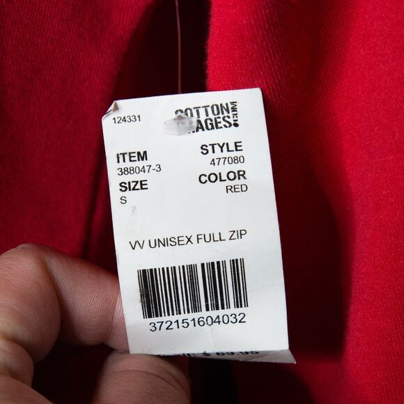 NWT Virgin Voyages Cruise Red Hoodie Full Zip Sweater Sz Small - Picture 3 of 6